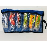 NEW Kmucutie Tackle Marlin Trolling Fishing Lures Pack 6 with Mesh Bag