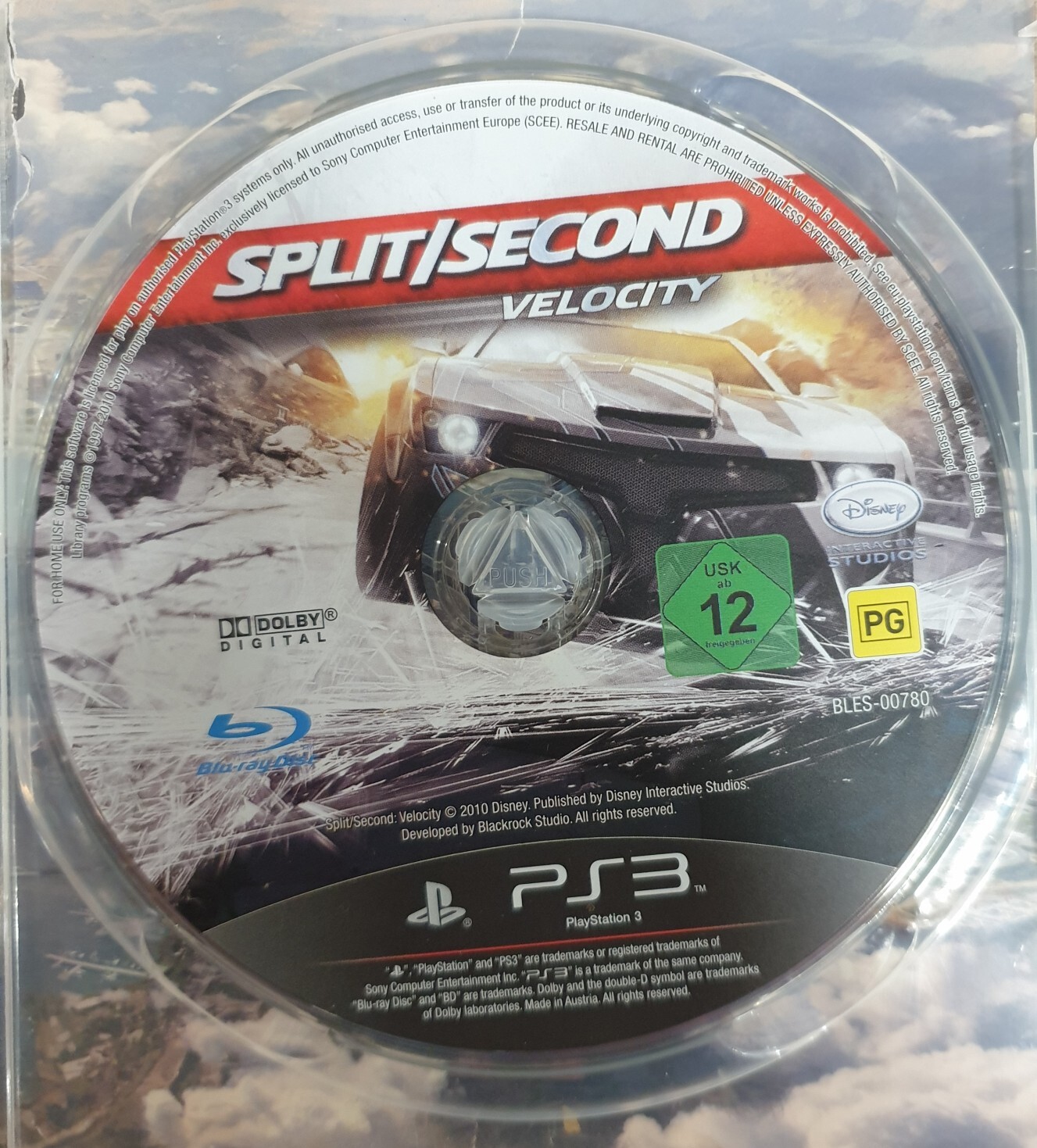 Split Second Velocity Sony Playstation 3 Game Disc