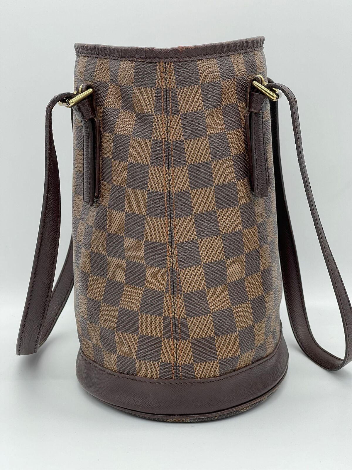 LOUIS VUITTON Marais Bucket Damier Ebene Shoulder Bag Brown