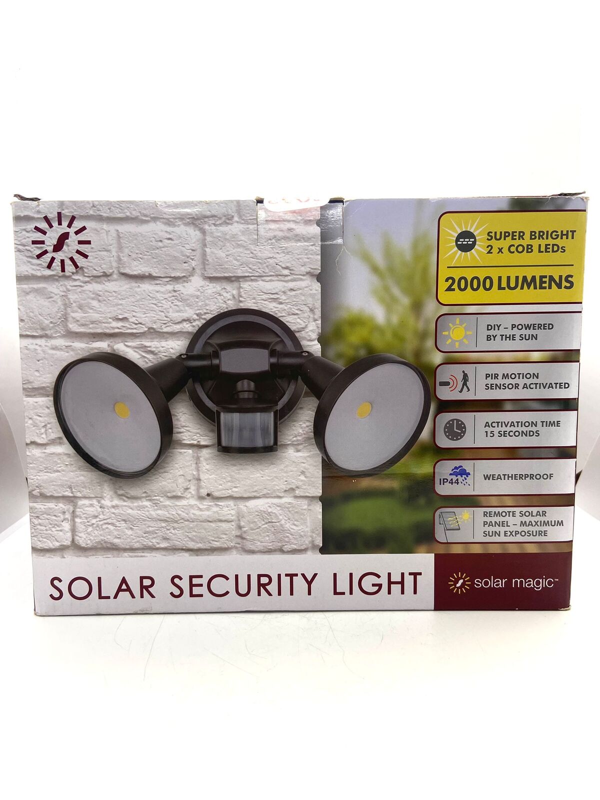 Solar Magic 2000 Lumens IP44 Weatherproof Built Security Light