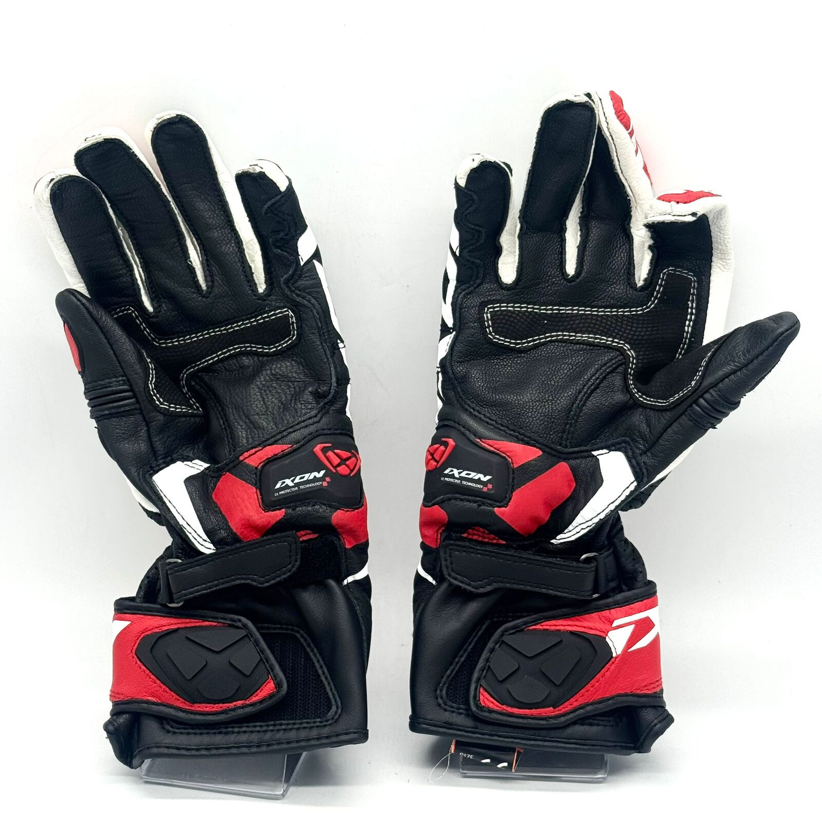 Ixon RS Circuit-R Gloves M Leather Racing Motorcycle Black White Red