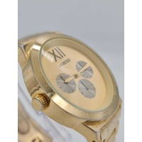 Unlisted UL1269 Yellow Gold Case Dial Silver Sub-Eyes Mens Quartz Watch