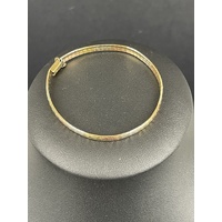 Ladies 14ct Three Tone Gold Snake Link Bracelet (Pre-Owned)