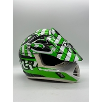 THH TX-12 Motocross Helmet Size L (Y) Strike White Green Off Road Bike