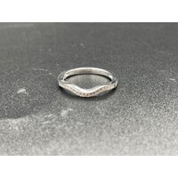 Ladies Solid 14ct White Gold Diamond Fine Jewellery Ring Set 4.7 Grams Size UK O