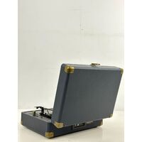 Flea Market Suitcase Turntable (Navy) Vintage Style 3 Speeds Auto-Stop Portable