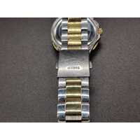 Guess Waterpro Pave Silver Gold Two Tone Womens Stainless Steel Analog Watch 