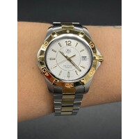 Mens Tag Heuer Aquaracer WAF1120 Stainless Steel & Gold Watch