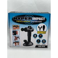Hyper Impact Percussion Massager 81907 Black Portable Design with 5 Attachments
