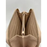 Urban Status Women’s Beige Zip-Around Leather Wallet Pouch
