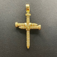Unisex 18ct Yellow Gold Cubic Zirconia Cross Pendant