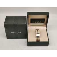 Gucci Swiss Made 1900L Stainless Steel Square Case Ladies Watch with Box
