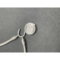 Ladies 925 Sterling Silver Snake Link Charm Bracelet (Pre-Owned)
