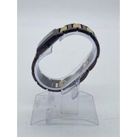 Elite Ladies Brown Yellow Vintage Quartz Metal Band Analog Watch