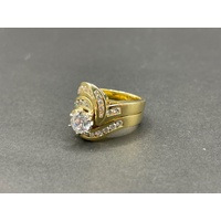 Ladies 18ct Yellow Gold Diamond Wedding Ring Set