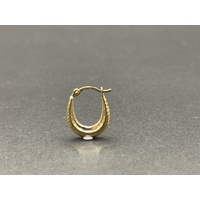 Ladies 9ct Yellow Gold Oval Hoop Earrings