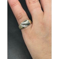 Childs 9ct Yellow Gold CZ Signet Ring
