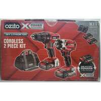 Ozito Power Xchange 18V Lithium-Ion Cordless 2 Piece Kit PXDDK-301
