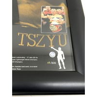 Kostya Tszyu Signed Boxing Trunks in Frame with COA Limited Edition 18/300
