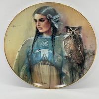 Franklin Mint Heirloom Plate Princess of Wisdom P02219 Native Owl Art