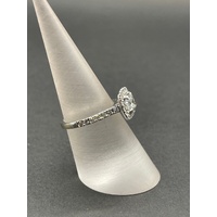 Ladies 18ct White Gold Diamond Halo Ring