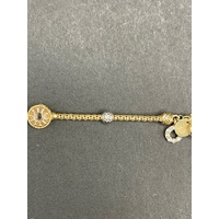 Ladies 18ct Yellow Gold Box Link Charm Bracelet