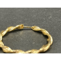 Ladies 9ct Yellow Gold Round Hoop Earrings