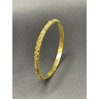 Ladies 22ct Yellow Gold Pattern Round Bangle