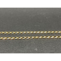 Unisex 9ct Yellow Gold Flat Curb Link Necklace