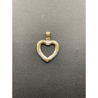 Ladies 9ct Two Tone Gold Heart Pendant