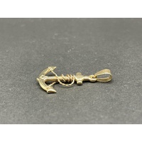 Ladies 9ct Yellow Gold Sail Anchor Pendant