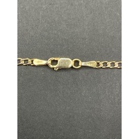 Unisex 9ct Yellow Gold Curb Link Necklace with Crucifix Pendant