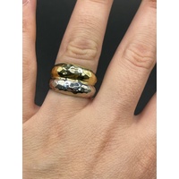 Ladies 18ct Two Tone Gold Double Ring