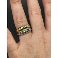 Ladies 18ct Two Tone Gold Double Ring