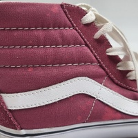 Vans Sk8-Hi High Top Skate Shoes Mens US 7 Womens 8.5 Burgundy White
