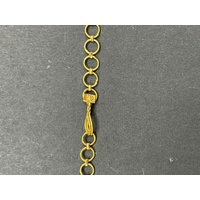 Ladies 21ct Yellow Gold Indian Fancy Link Gemstone Necklace