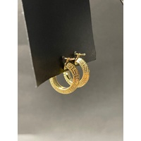 Ladies 18ct Yellow Gold Huggie Hoop Earrings