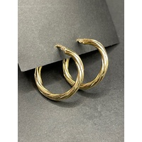 Ladies 9ct Yellow Gold Round Hoop Earrings