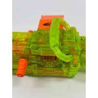 Rare Sonic Green Nerf Gun Vulcan EBF-25 with N-Strike Bullet Holder