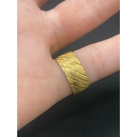 Unisex 21ct Yellow Gold Wide Band Ring