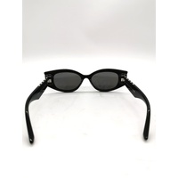 Jimmy Choo JC 5015U 5000/87 Ladies Black Oval Sunglasses with Studs Grey Lenses