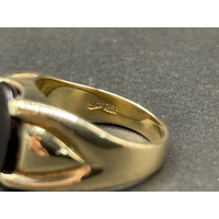 Men's 9ct Yellow Gold Black Onyx Gemstone Ring