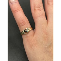 Unisex 9ct Yellow Gold Initial Letter S Ring