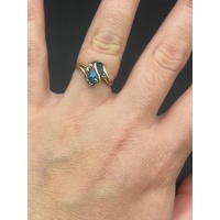 Ladies 9ct Yellow Gold Blue Gemstone Ring