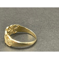 Ladies 9ct Yellow Gold Leaf & Vine Pattern Ring