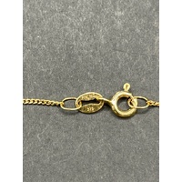 Childs 9ct Yellow Gold Curb Link Necklace & Evil Eye Pendant