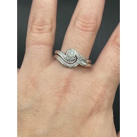 Ladies 9ct White Gold Diamond Ring Set