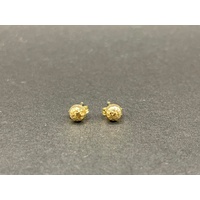 Ladies 18ct Yellow Gold Half Circle Stud Earrings