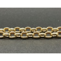 Ladies 9ct Yellow Gold Oval Bubble Belcher Link Bracelet