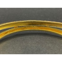 Ladies 23ct Yellow Gold Round Pattern Bangle